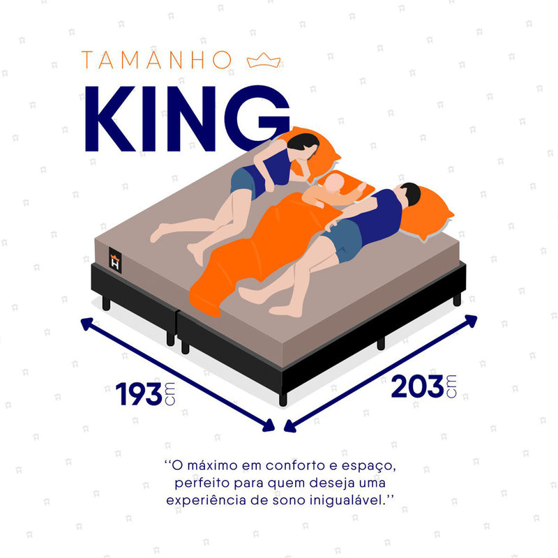 Cama Box San Diego Espuma King 193x203 Preto Espuma D33