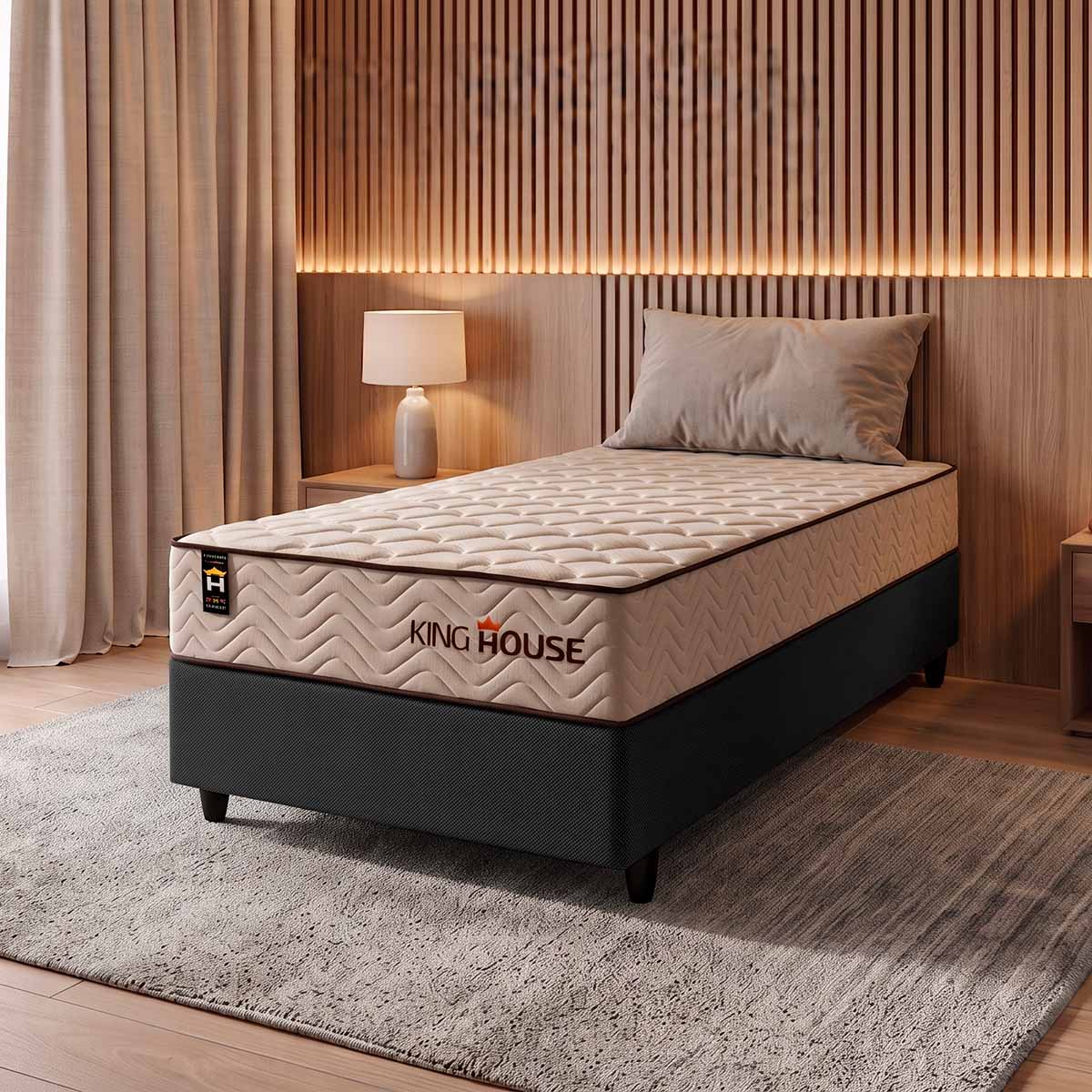 Cama Box Espuma San Diego Solteiro 88x188 Preto Espuma D33
