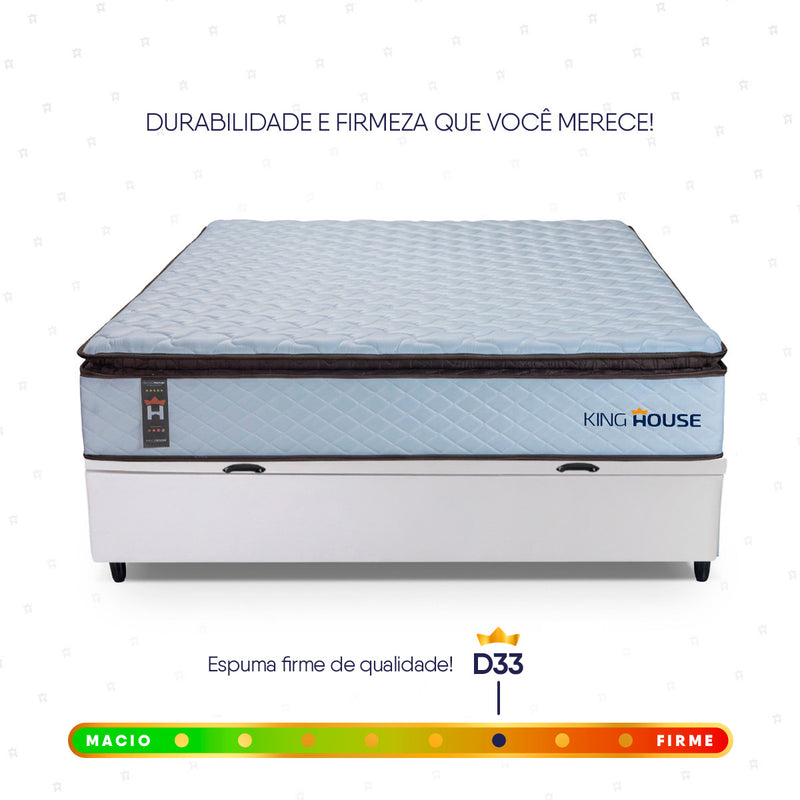 Cama Box Baú San Diego 138x188 Branco Espuma D33