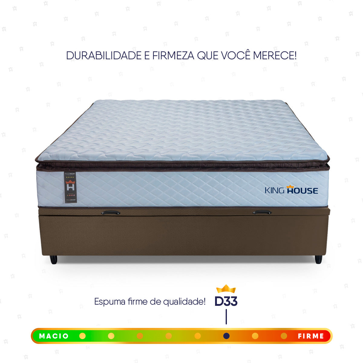 Cama Box Baú San Diego 138x188 Branco e Marrom