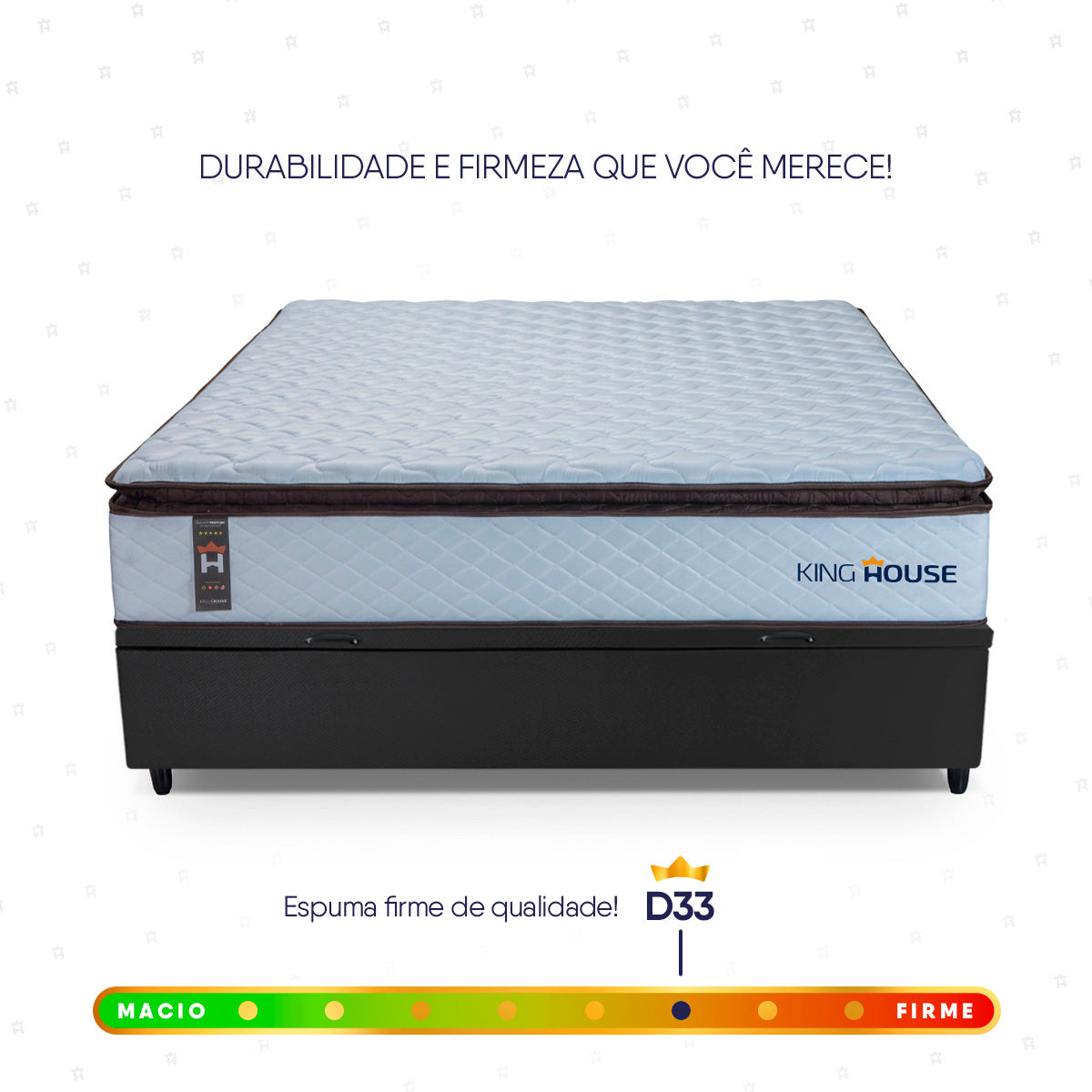 Cama Box Baú San Diego 138x188 Branco e Preto