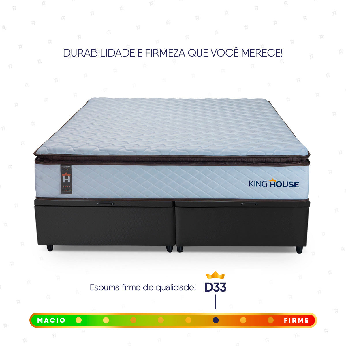Cama Box Baú San Diego 158x198 Branco e Preto