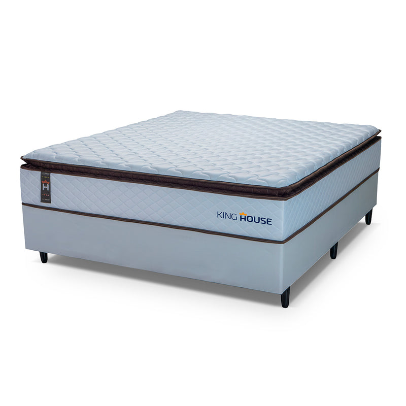 Cama Box Espuma San Diego Casal 138x188 Branco Espuma D33