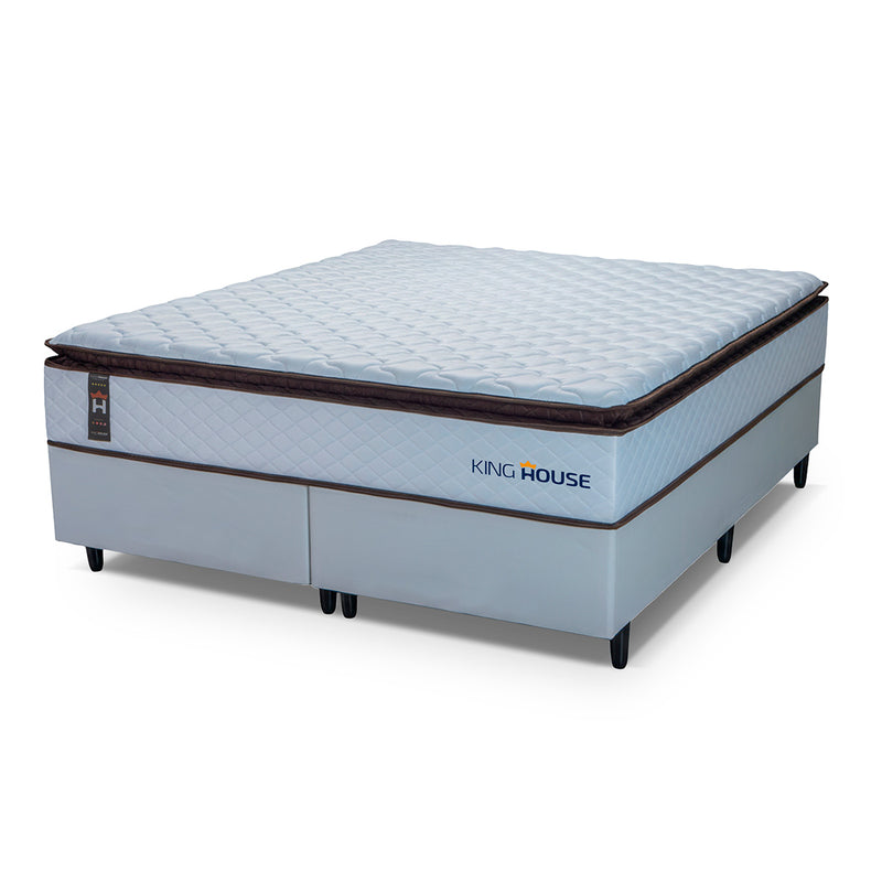 Cama Box San Diego Espuma King 193x203 Branco Espuma D33