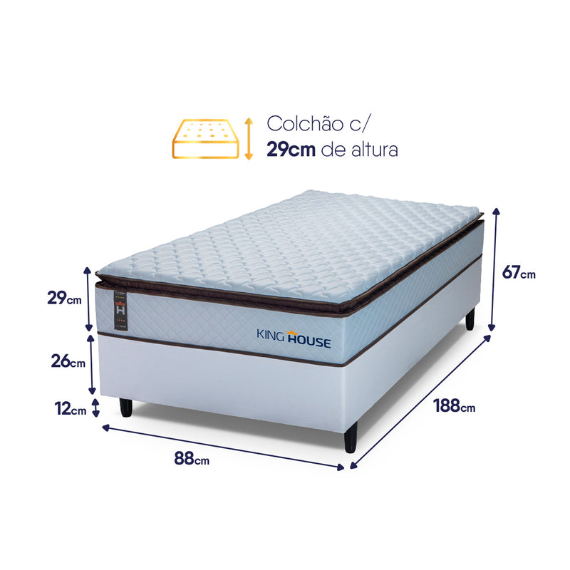 Cama Box Espuma San Diego Solteiro 88x188 Espuma D33