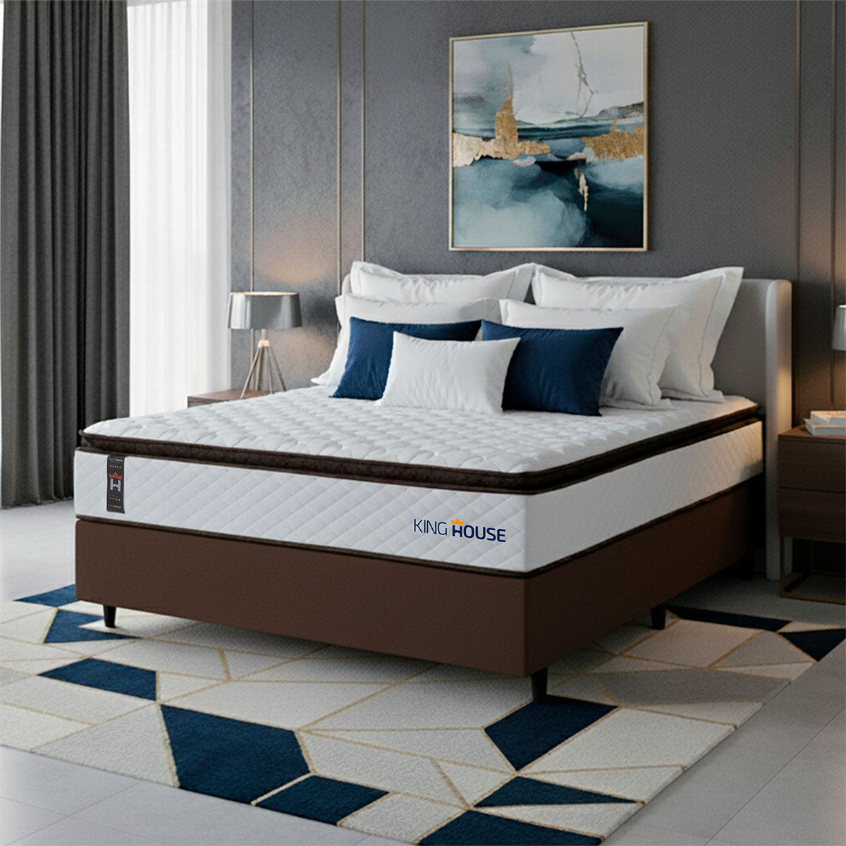 Cama Box Espuma San Diego Casal 138x188 Marrom Espuma D33