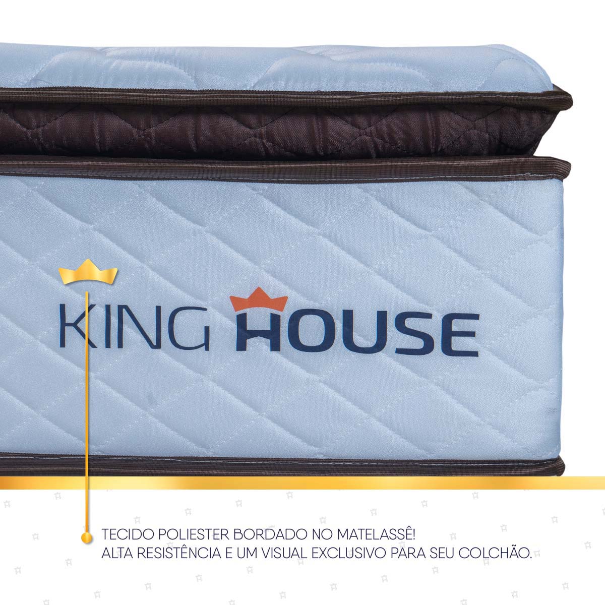 Cama Box Espuma San Diego Casal 138x188 Branco e Preto Espuma D33