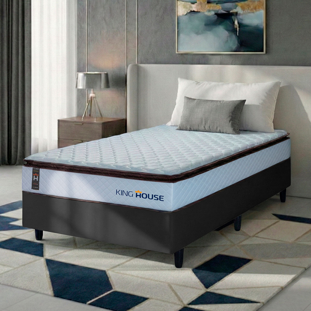 Cama Box Espuma San Diego Solteirão 96x203 Preto Espuma D33