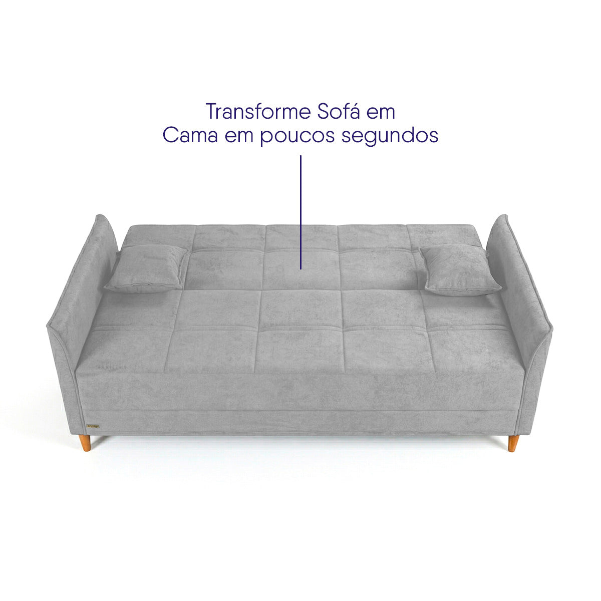 Sofá Cama Sérvia 2,02m Reclinável Bouclê Cinza