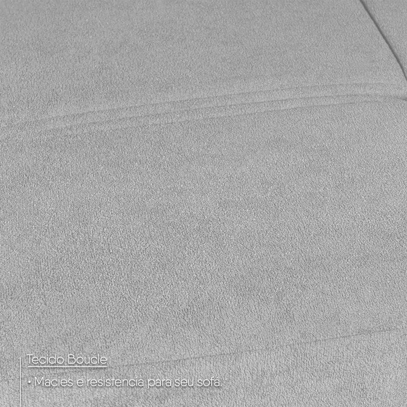 Sofá Cama Sérvia 2,02m Reclinável Bouclê Cinza