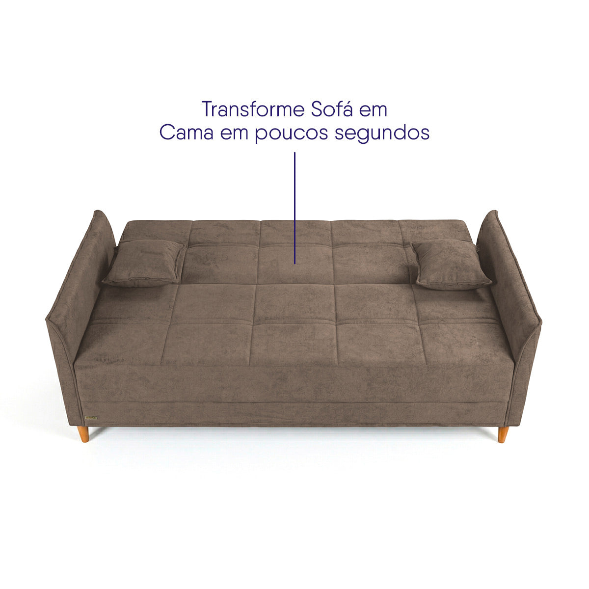 Sofá Cama Sérvia 2,02m Reclinável Bouclê Marrom
