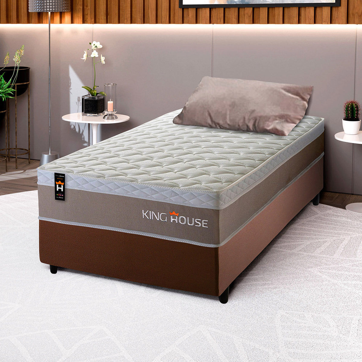 Cama Box Molas Ensacadas Sheffield 88x188 Marrom King House