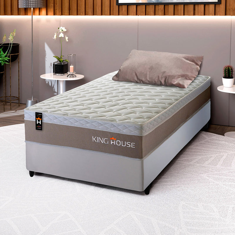 Cama Box Molas Ensacadas Sheffield 88x188 Bege King House