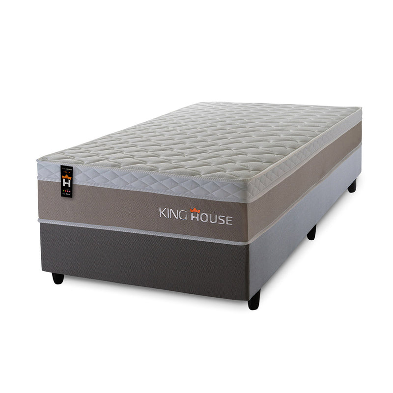 Cama Box Molas Ensacadas Sheffield 96x203 Cinza King House