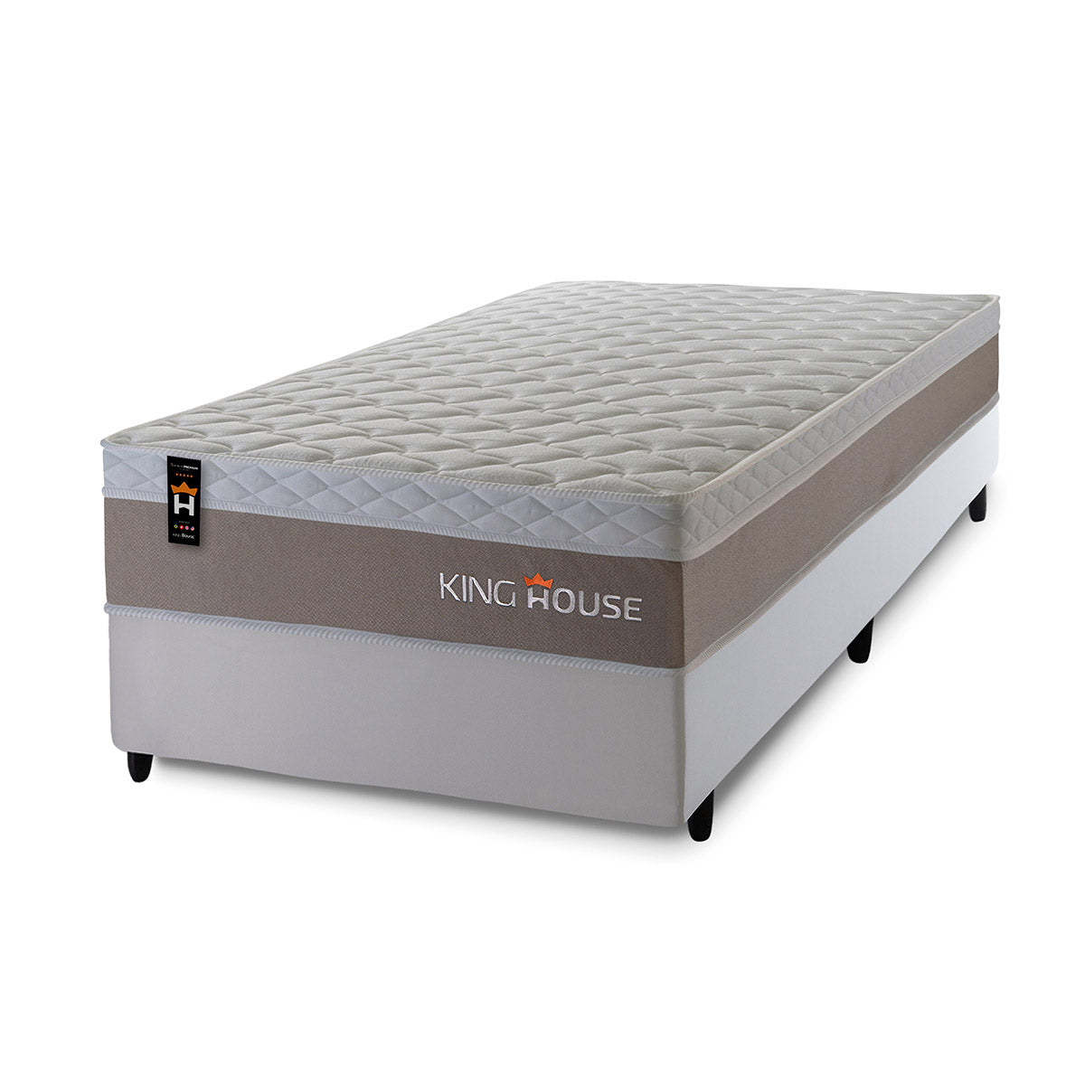 Cama Box Molas Ensacadas Sheffield 96x203 Bege King House