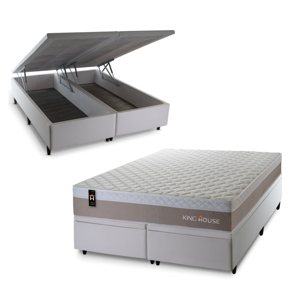 Cama Box Baú Sheffield c/ Molas Ensacadas 193x203 King House