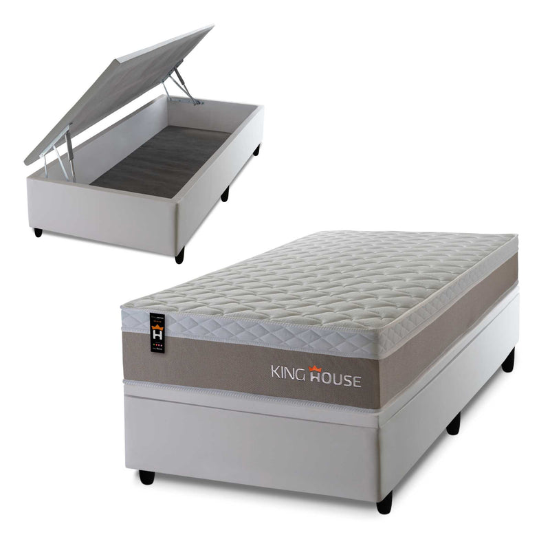 Cama Box Baú Sheffield 96x203 c/ Molas Ensacadas King House