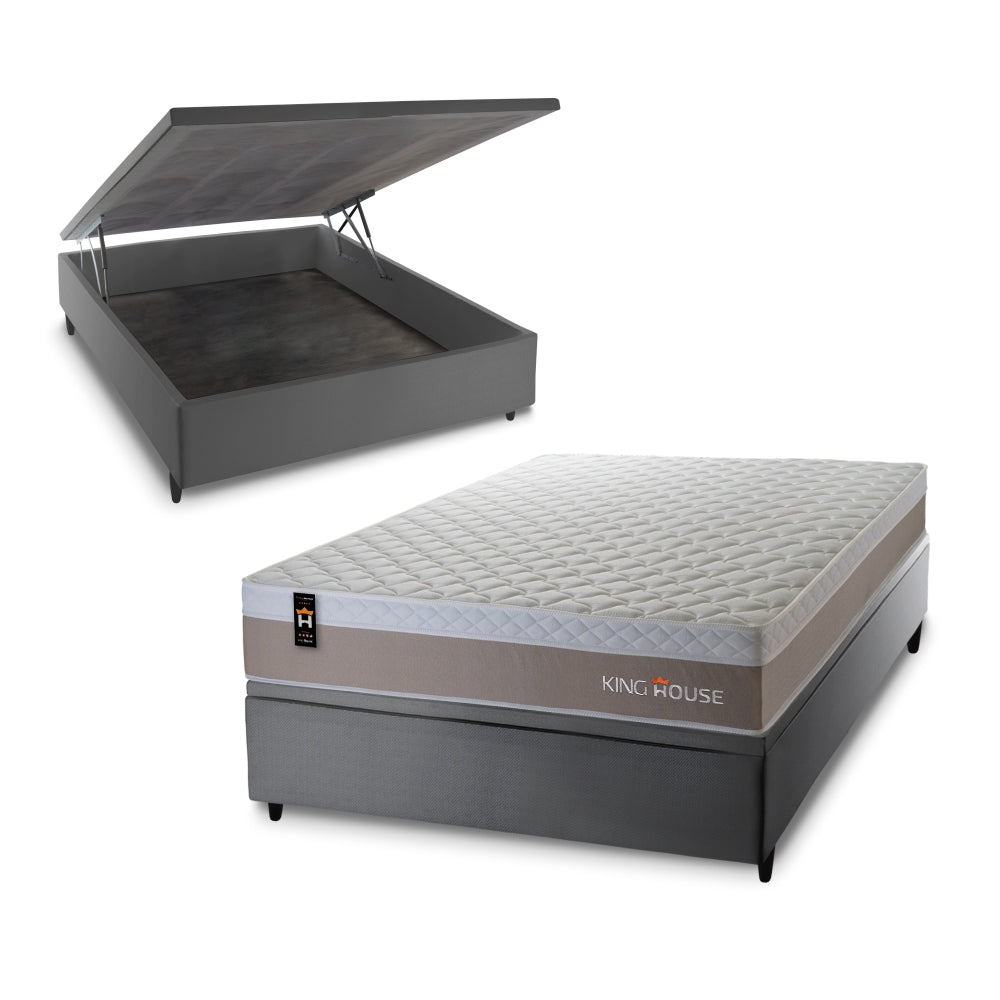 Cama Box Baú Sheffield 138x188 C/ Molas Ensacadas King House