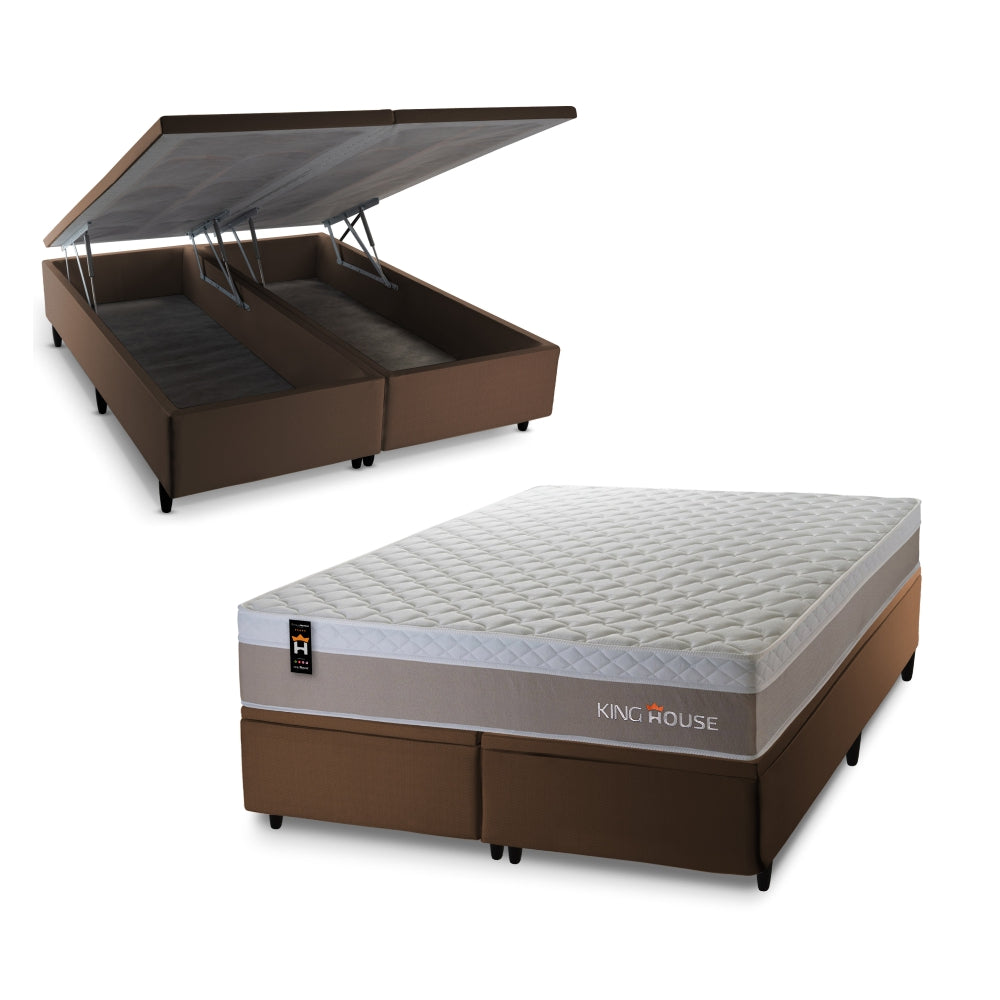 Cama Box Baú Sheffield c/ Molas Ensacadas 193x203 King House