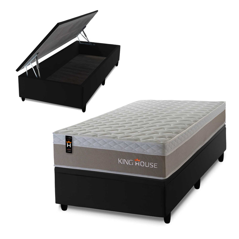 Cama Box Baú Sheffield 96x203 c/ Molas Ensacadas King House