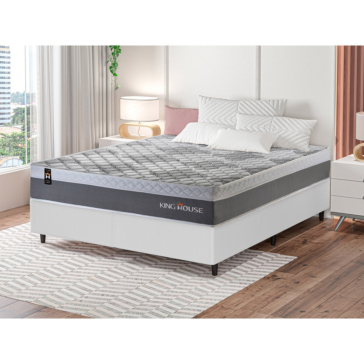 Cama Box Molas Ensacadas Sheffield Casal 138x188 King House