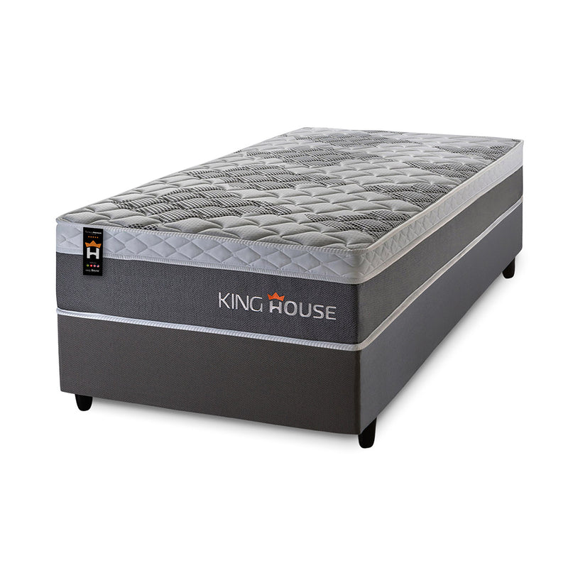 Cama Box Molas Ensacadas Sheffield 88x188 Cinza King House