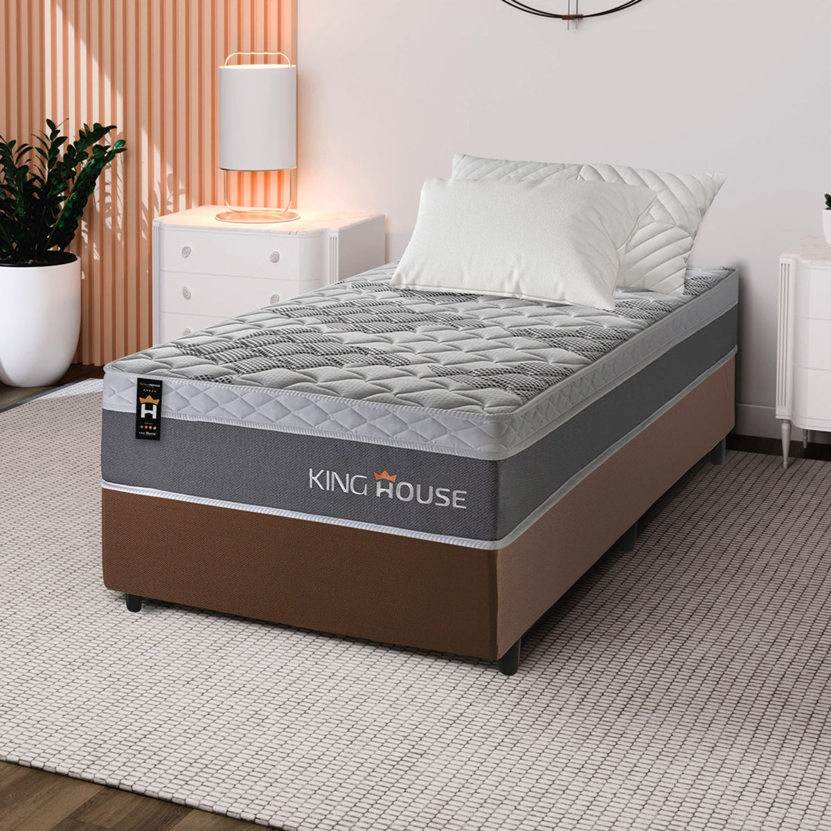 Cama Box Molas Ensacadas Sheffield 96x203 Marrom King House