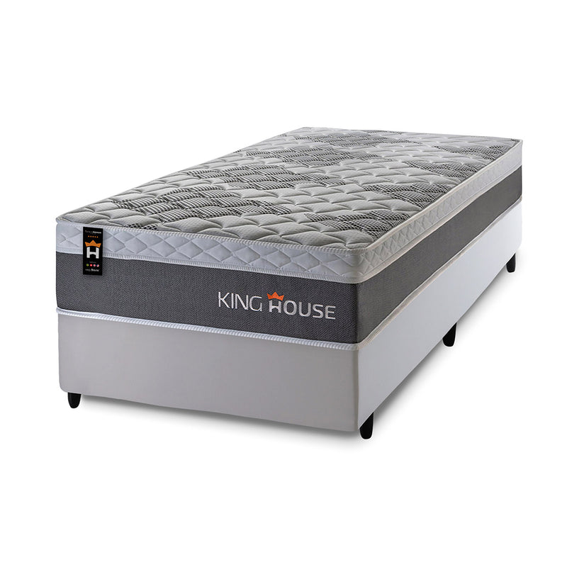 Cama Box Molas Ensacadas Sheffield 96x203 Cinza King House
