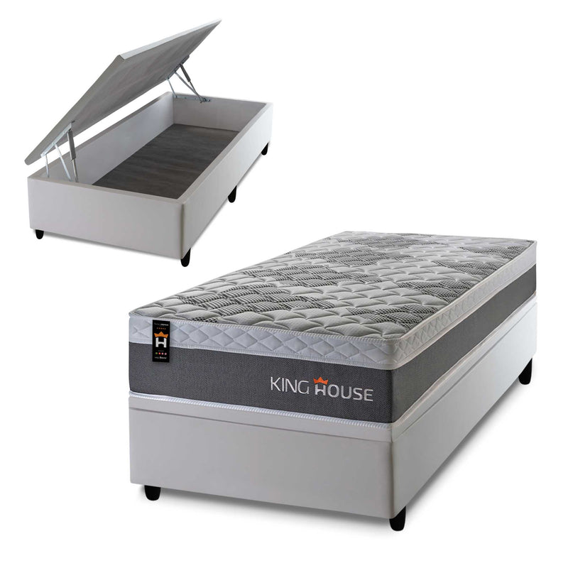 Cama Box Baú Sheffield 88x188 c/ Molas Ensacadas King House