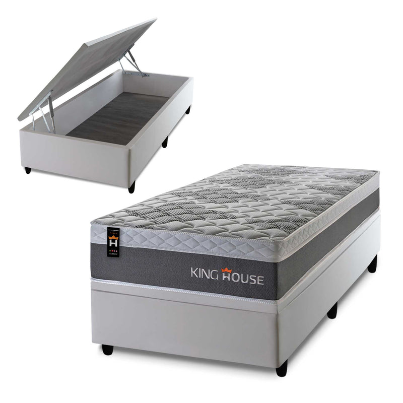 Cama Box Baú Sheffield 96x203 c/ Molas Ensacadas King House