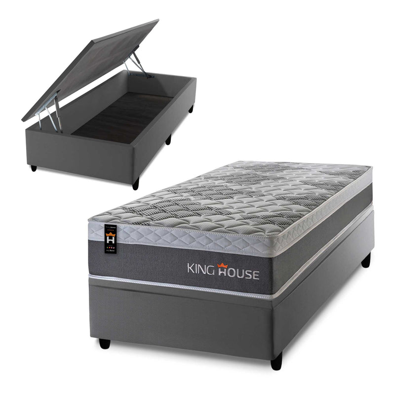 Cama Box Baú Sheffield 88x188 c/ Molas Ensacadas King House