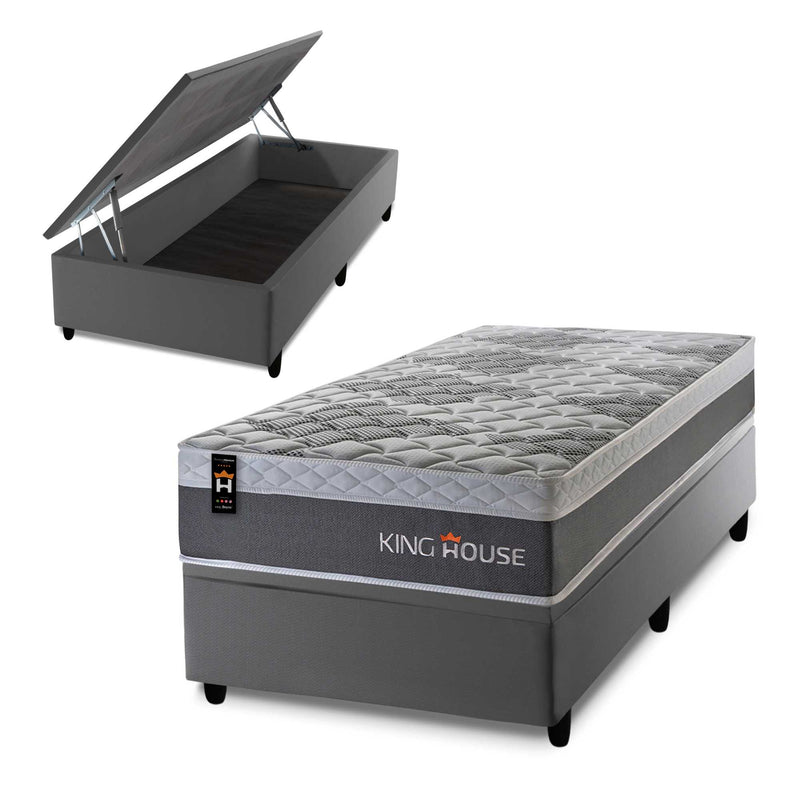 Cama Box Baú Sheffield 96x203 c/ Molas Ensacadas King House