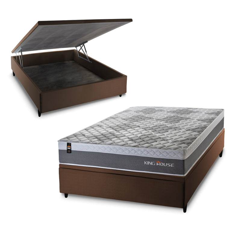 Cama Box Baú Sheffield 138x188 C/ Molas Ensacadas King House