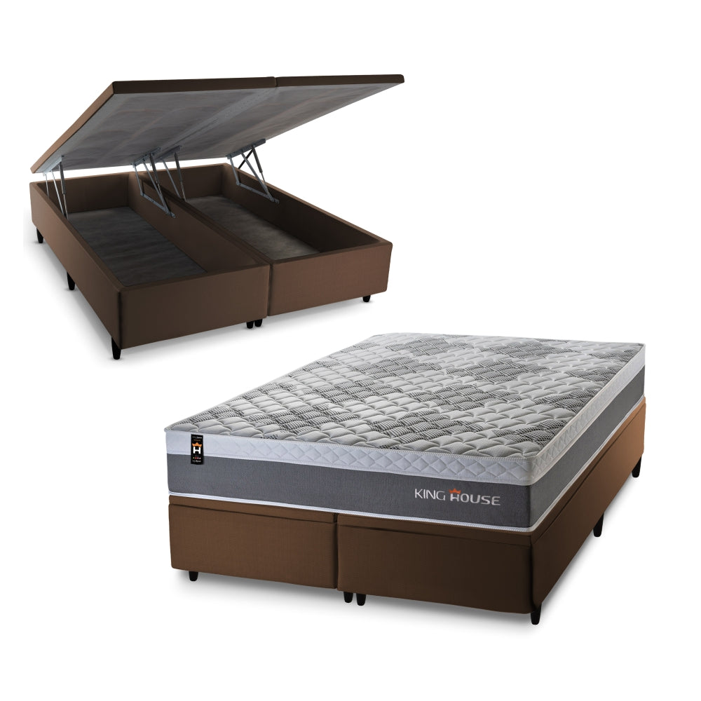Cama Box Baú Sheffield c/ Molas Ensacadas 193x203 King House
