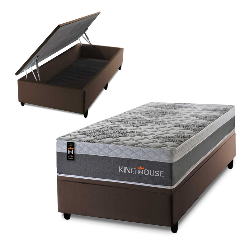 Cama Box Baú Sheffield 88x188 c/ Molas Ensacadas King House