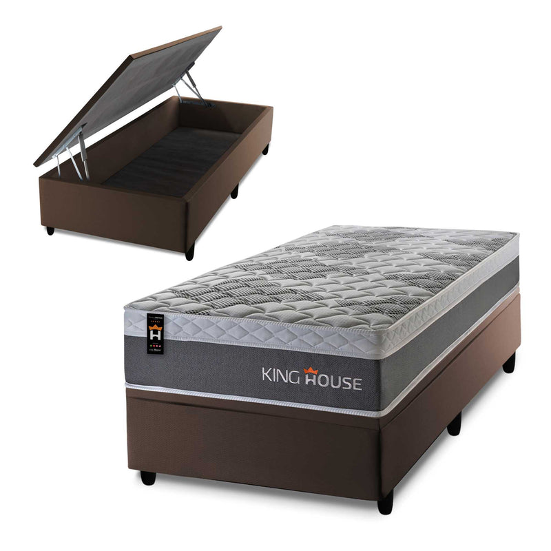 Cama Box Baú Sheffield 96x203 c/ Molas Ensacadas King House