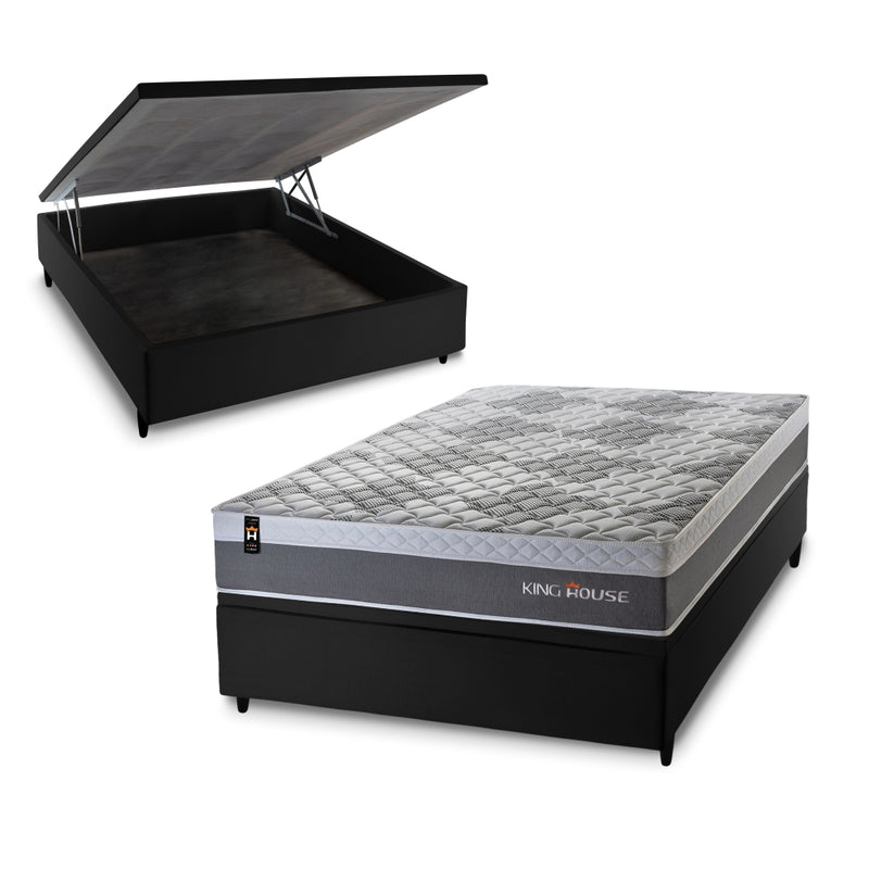 Cama Box Baú Sheffield 138x188 C/ Molas Ensacadas King House