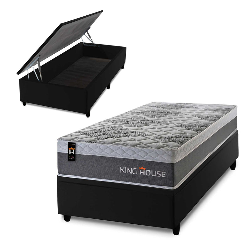 Cama Box Baú Sheffield 88x188 c/ Molas Ensacadas King House