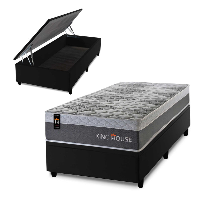 Cama Box Baú Sheffield 96x203 c/ Molas Ensacadas King House