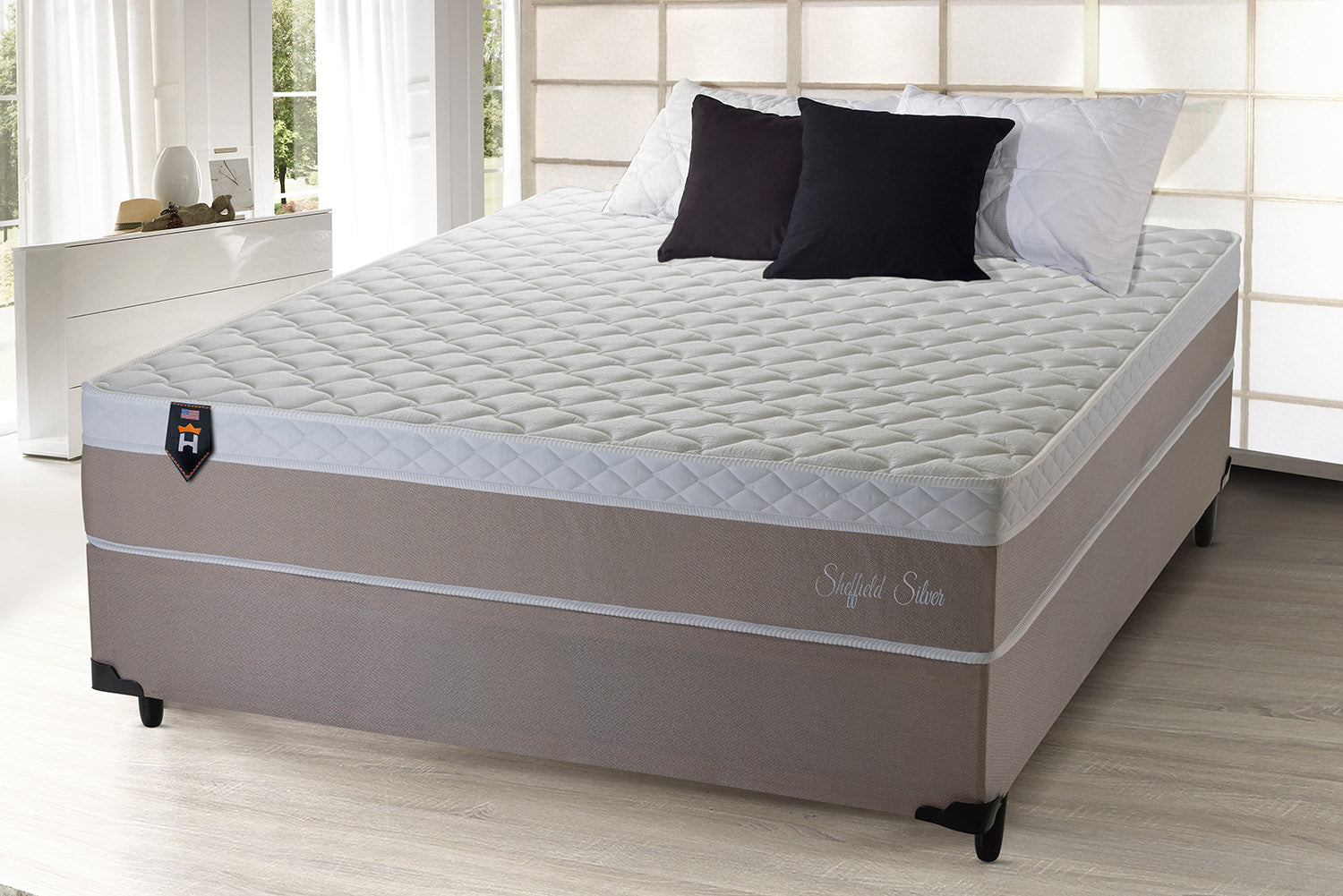 Cama Box Casal Sheffield Molas Ensacadas Bege King House
