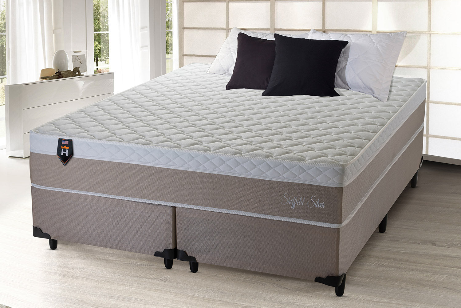 Cama Box Size Sheffield Queen 158x198 Bege Molas King House