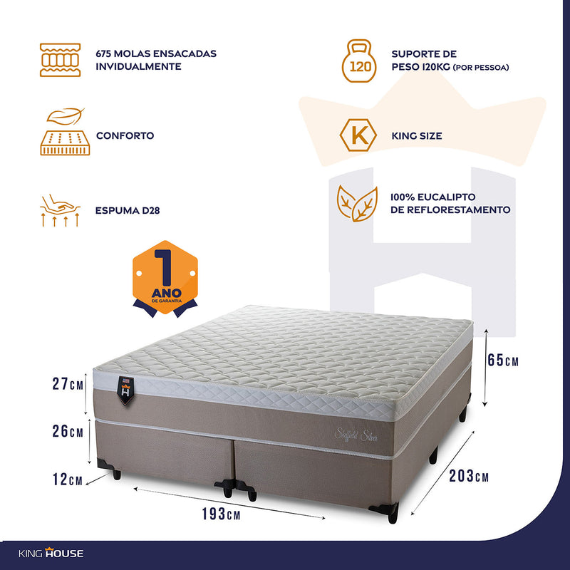 Cama Box Sheffield Molas Ensacadas King 193x203 King House