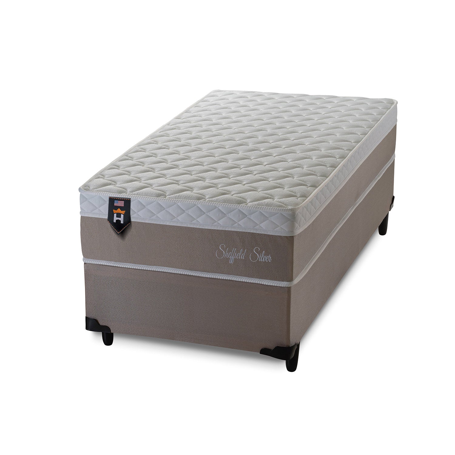 Cama Box Solteirão Sheffield Molas Ensacadas Bege King House