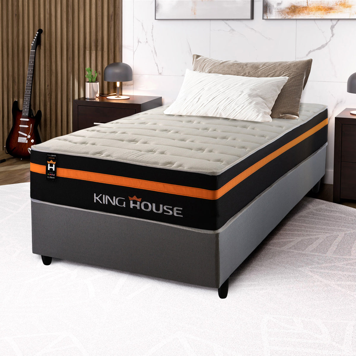 Cama Box Molas Ensacadas Sirius Solteiro 88x188 King House