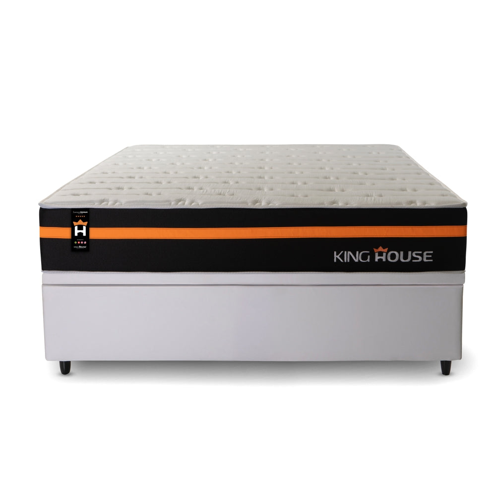 Cama Box Baú Sirius 138x188 c/ Molas Ensacadas King House