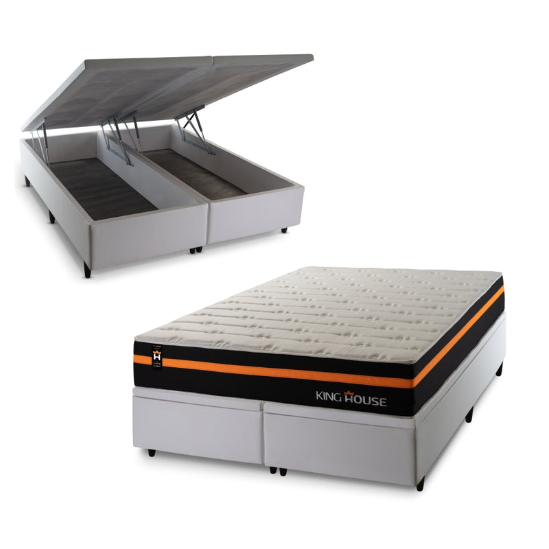 Cama Box Baú Sirius c/ Molas Ensacadas 158x198 King House