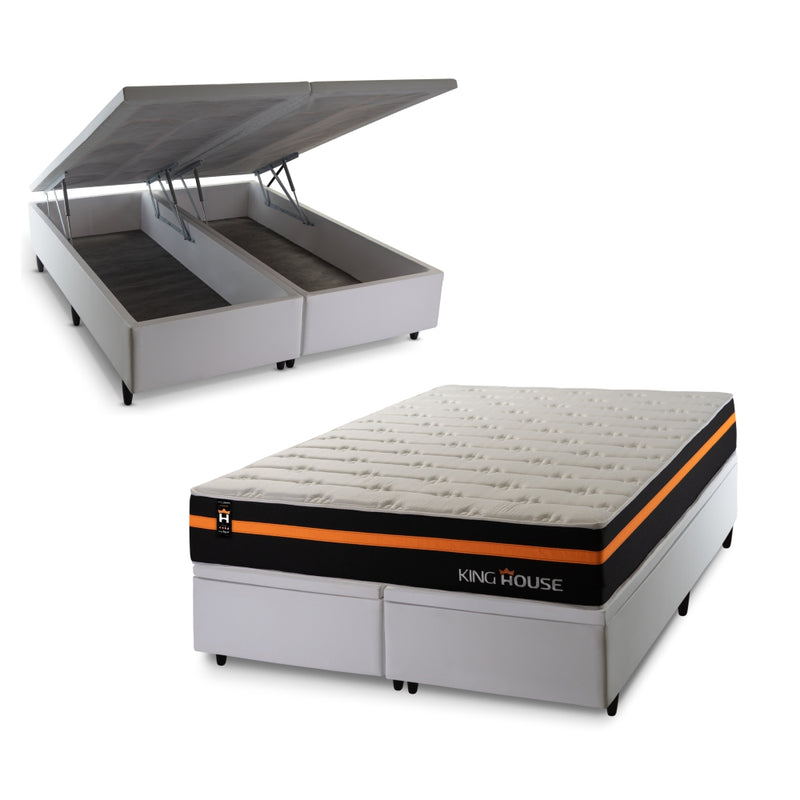 Cama Box Baú Sirius c/ Molas Ensacadas 193x203 King House