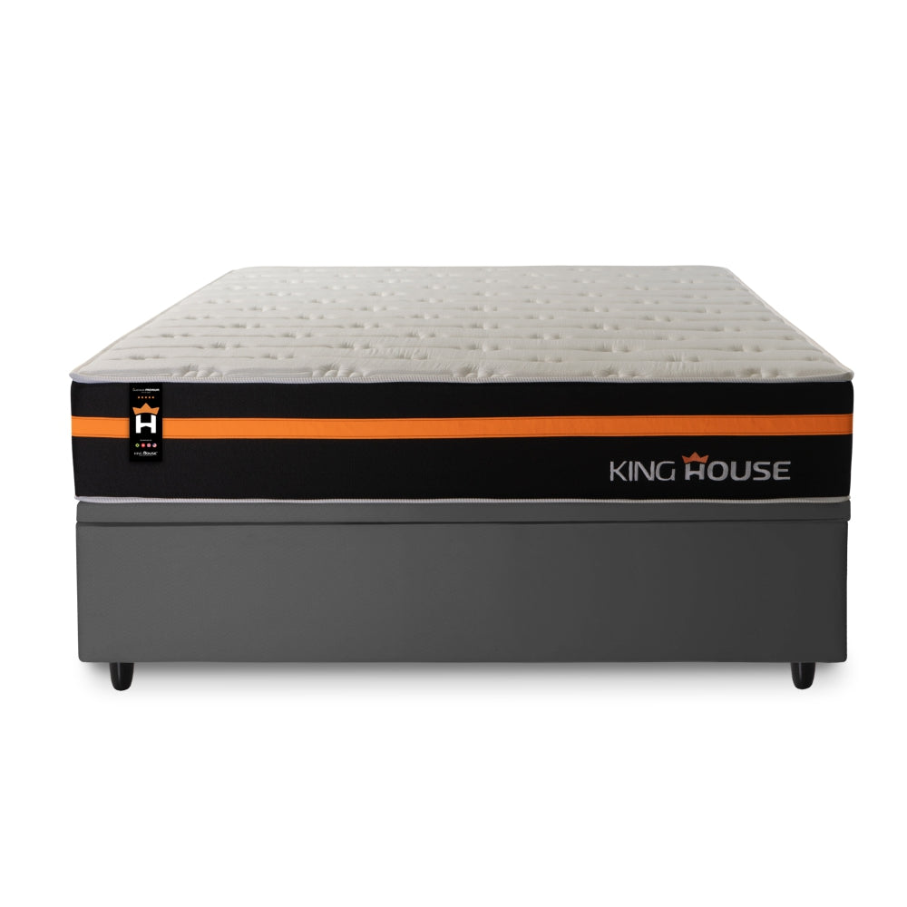 Cama Box Baú Sirius 138x188 c/ Molas Ensacadas King House