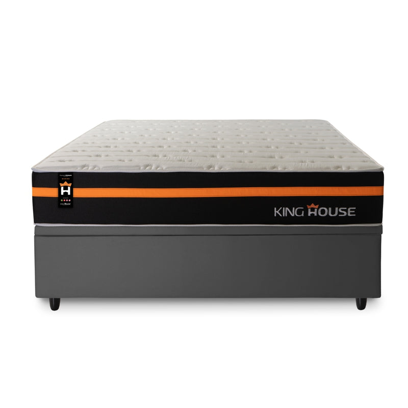 Cama Box Baú Sirius 138x188 c/ Molas Ensacadas King House