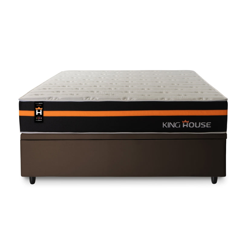 Cama Box Baú Sirius 138x188 c/ Molas Ensacadas King House